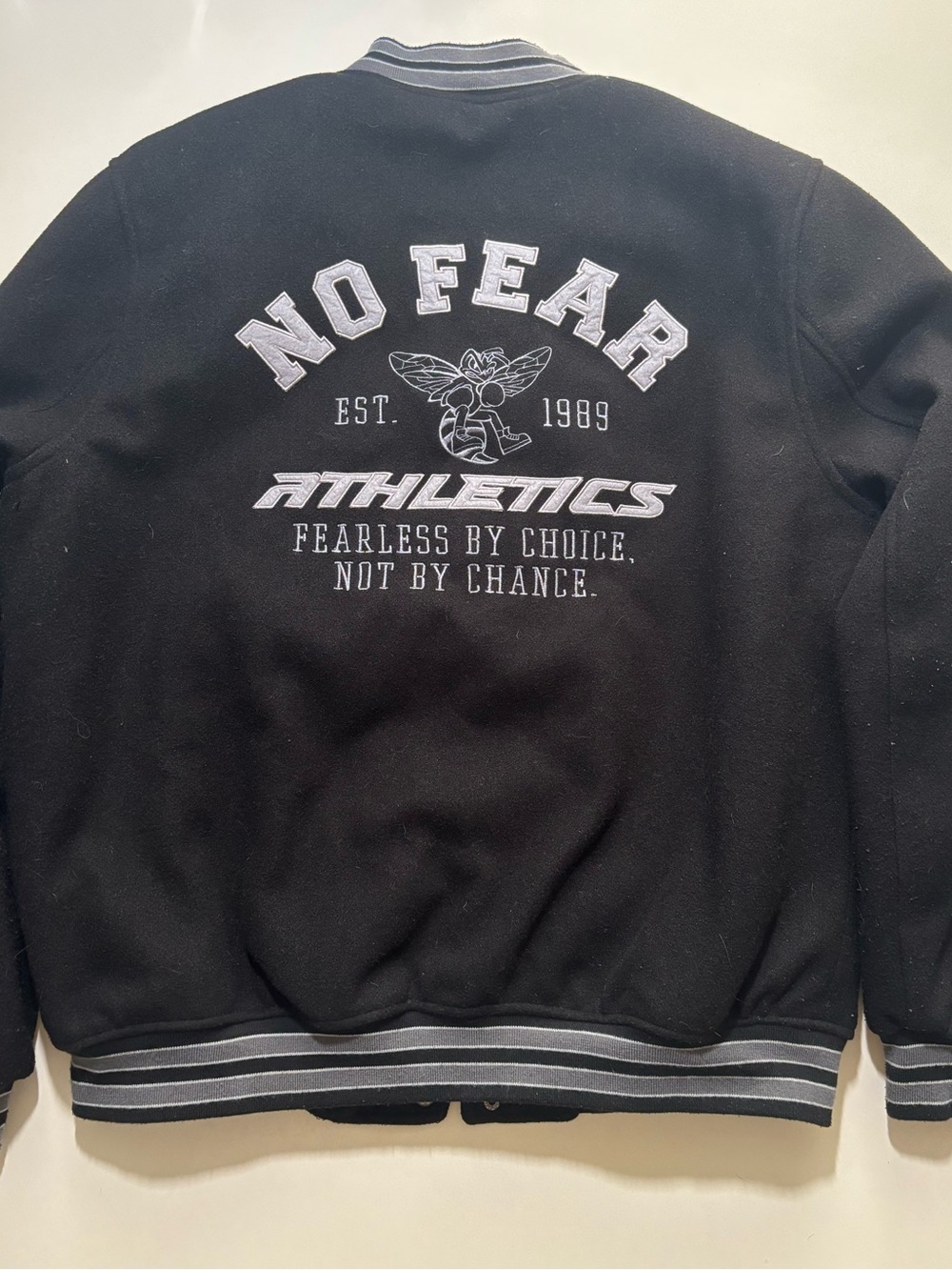 Y2k no fear athletics Muhammad Ali style boxing bee varsity jacket
